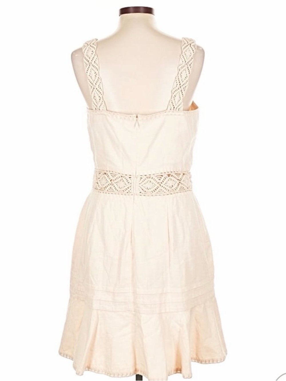 Jonathan Simkhai Cream Crochet-Trim Mini Dress - Picture 2 of 7